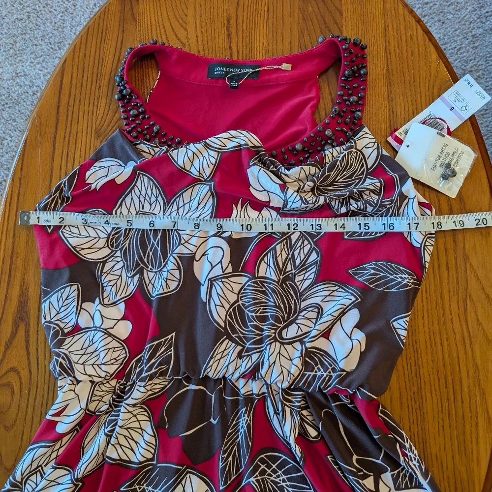 Red/Brown Floral Maxi Dress, Size 6 - NEW - Picture 3 of 9